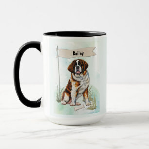Mug Chien Saint-Bernard Aquarelle Personnalisé