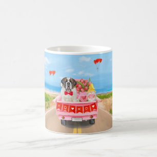 Mug Chien Saint-Bernard Camion de la Saint-Valentin Cœ