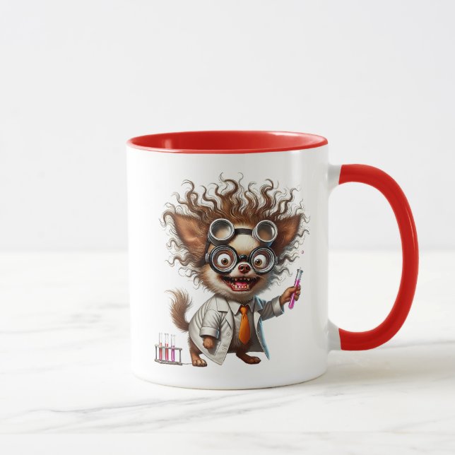 Mug Chien scientifique fou en pleine expérience. (Droite)