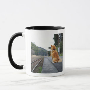 Mug Chien se reposant sur la station de train