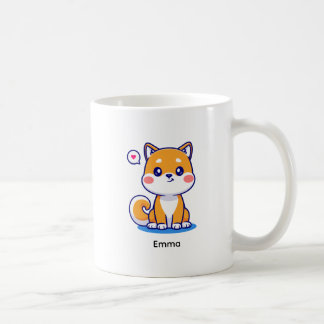 Mug Chien Shiba Inu Kawaii Brun Personnalisé