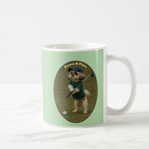 Mug Chien Shih Tzu debout et tenant un club de golf UR