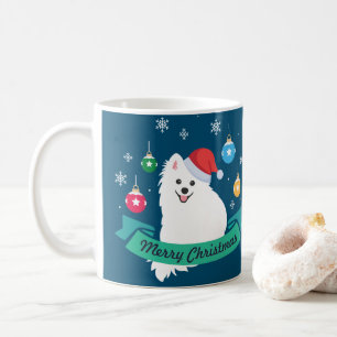 Mug Chien Spitz japonais personnalisable Joyeux Noël