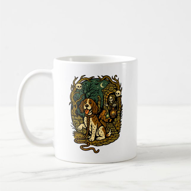 Mug Chien squelette esthétique horreur effrayant (Gauche)