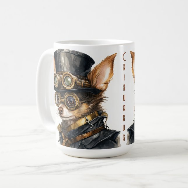 Mug Chien Steampunk Chihuahua (Devant gauche)