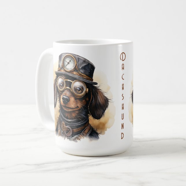 Mug Chien Steampunk Dachshund (Devant gauche)