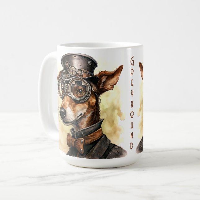 Mug Chien Steampunk Greyhound (Devant gauche)