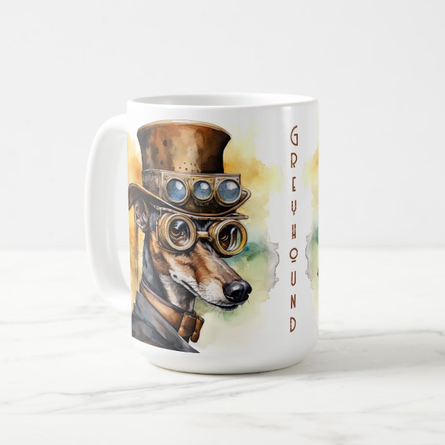Mug Chien Steampunk Greyhound (Devant gauche)