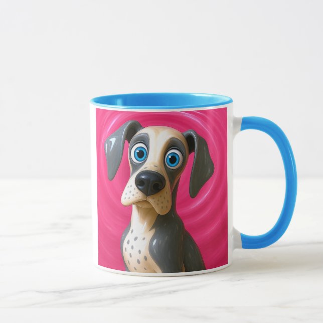 Mug Chien Stylisé Yeux Bleus (Droite)