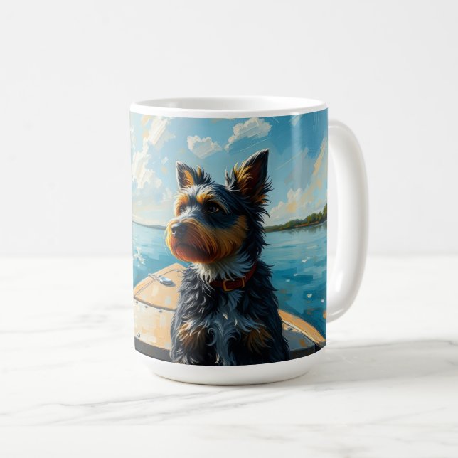 Mug Chien sur un bateau (Devant droit)