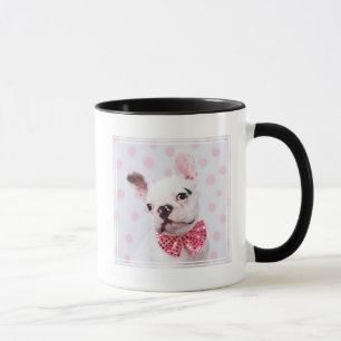 Mug Chien-taureau français avec Cravate de Bow
