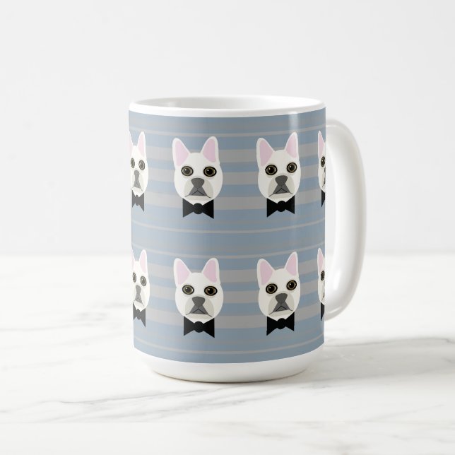 Mug Chien-taureau français blanc, Grandes (Devant droit)