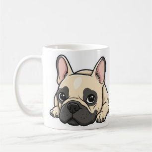 Mug Chien-taureau français écrit à la main noir et bla