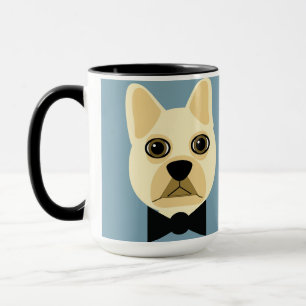 Mug Chien-taureaux français avec bleu-bowtie