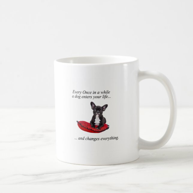 Mug Chien-taureaux français avec coeur et belle citati (Droite)