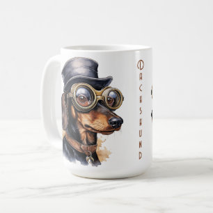 Mug Chien teckel steampunk