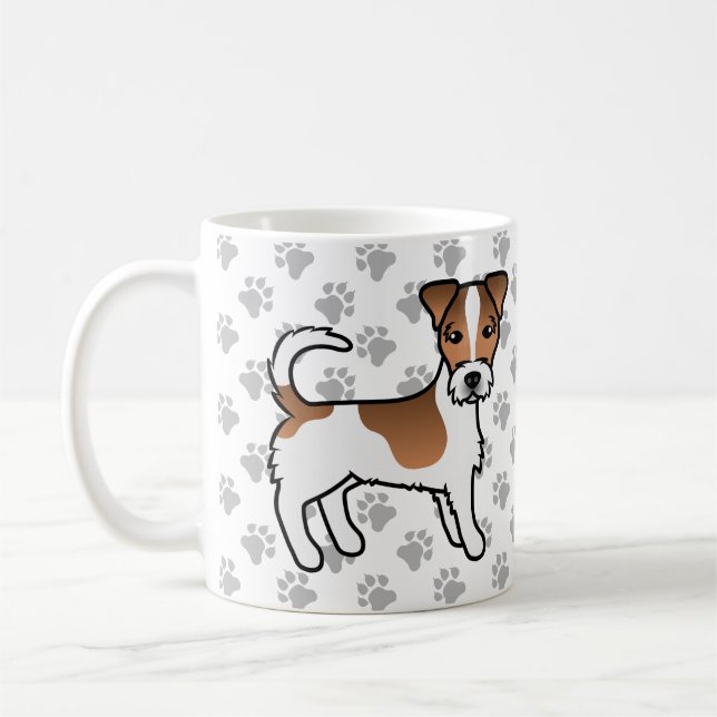 Mug Chien Terrier Jack Russell à poil dur blanc et fau (Gauche)