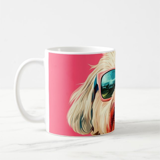 Mug Chien Terrier West Highland White cool avec lunett (Gauche)