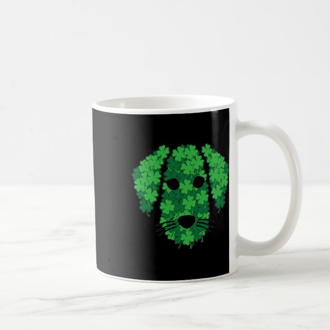 Mug Chien Trèfle Visage Saint-Patrick Journée Mignonne (Droite)