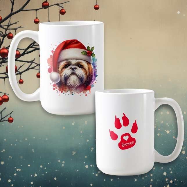 Mug Chien Tzu Chien à Noël Noël de Noël Personnalisé (Créateur téléchargé)