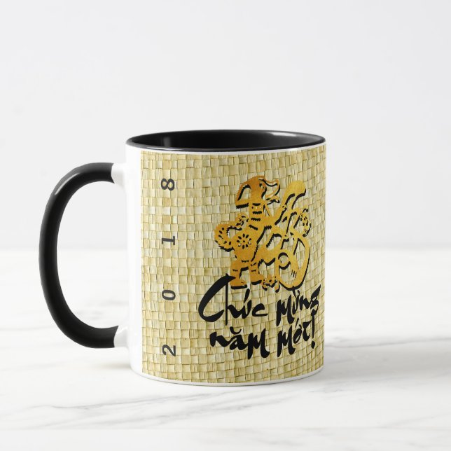 Mug Chien vietnamien 2018 Cadre photo de voeux 2 (Gauche)