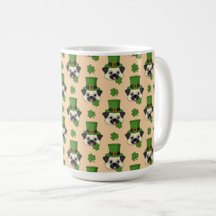 Mug Chien w Green Casquette et Shamrock St Patrick's M