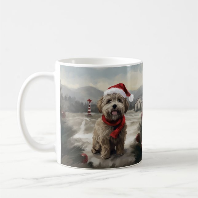 Mug Chien Yorkipod en Noël de neige (Gauche)