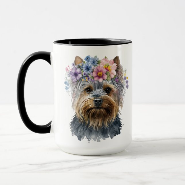 MUG CHIEN YORKSHIRE TERRIER À L'AQUARELLE MAGNIFIQUE  (Gauche)