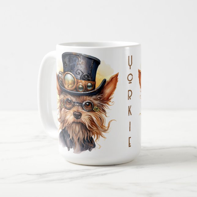 Mug Chien Yorkshire Terrier Steampunk (Devant gauche)