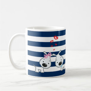 Mug Chiens adorables dans l'amour sur les bandes perso