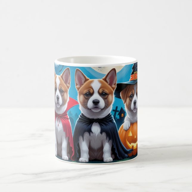 Mug Chiens Akita Citrouille Halloween Drôle (Centre)