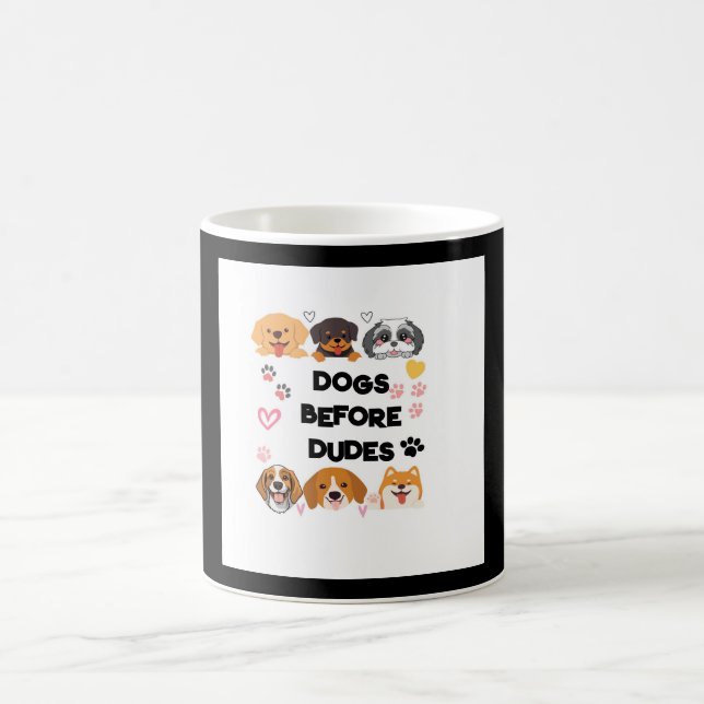 Mug 'Chiens avant les mecs' Choisissez votre coule (Centre)