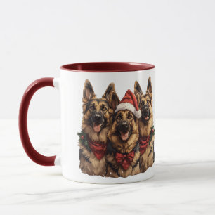 Mug Chiens bergers allemands de Noël