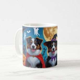 Mug Chiens bergers australiens Citrouille Halloween dr