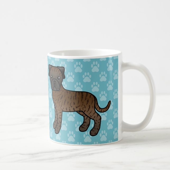 Mug Chiens Bullmastiff Bringés de Dessin Animé Mignons (Droite)