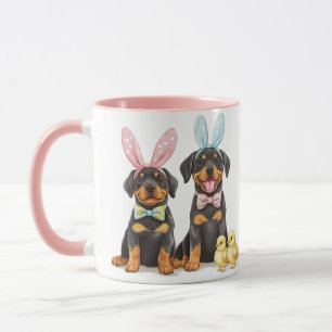 Mug Chiens Bunny Oreilles de Pâques Rottweiler