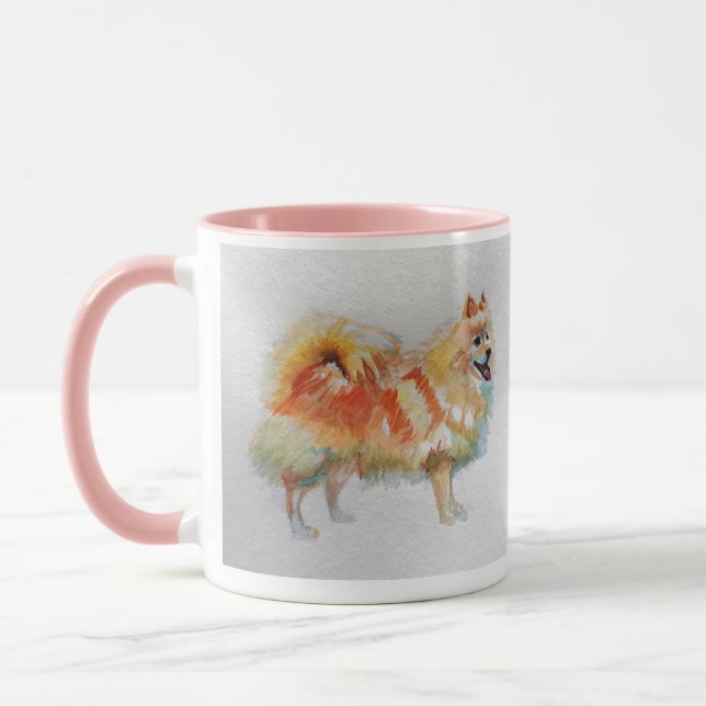 Mug Chiens d'aquarelle allemands Spitz Pomeranian (Gauche)