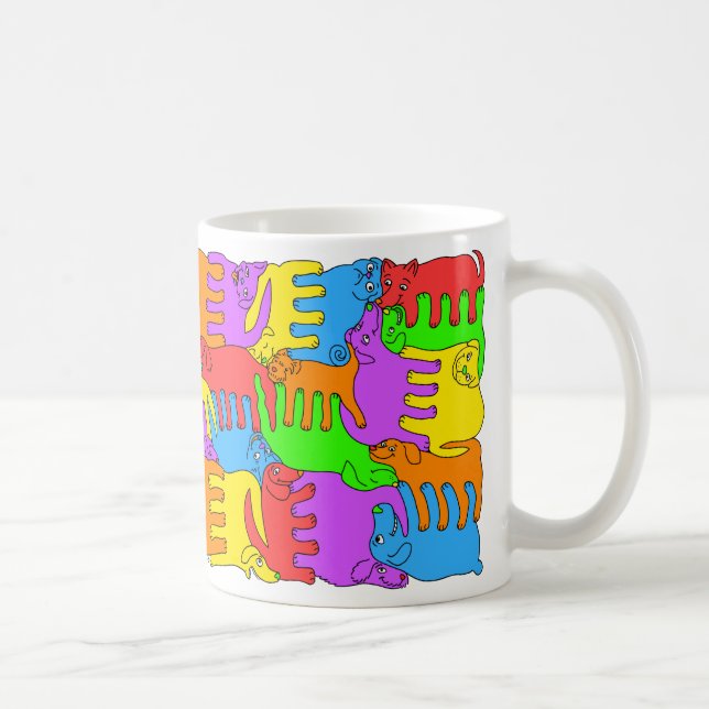 Mug Chiens d'arc-en-ciel (Droite)