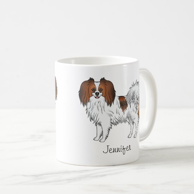 Mug Chiens de bande dessinée Phalène sable rouge avec  (Devant droit)