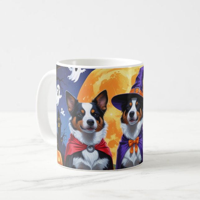 Mug Chiens de bétail australiens Citrouille Halloween  (Devant gauche)