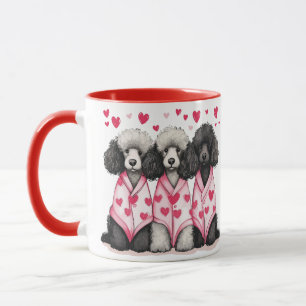 Mug Chiens de caniche de la Saint-Valentin