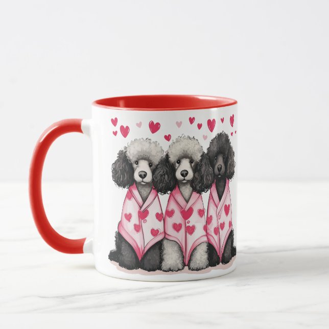 Mug Chiens de caniche de la Saint-Valentin (Gauche)
