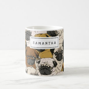 Mug Chiens de Carlin grincheux personnalisés