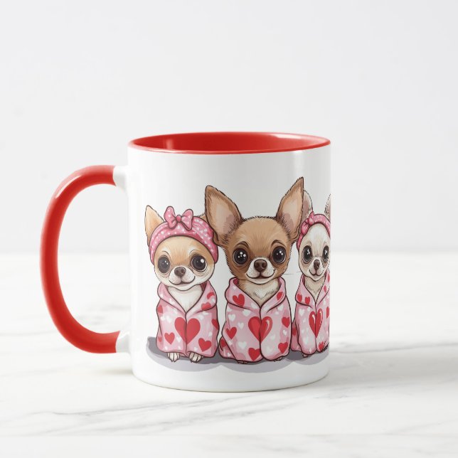 Mug Chiens de Chihuahua de la Saint-Valentin (Gauche)