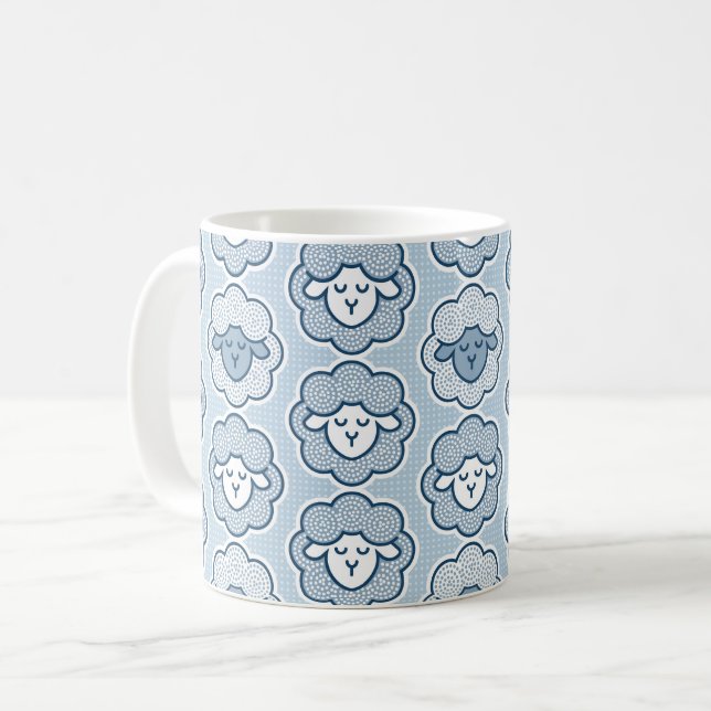 Mug Chiens de comptage - bleu (Devant gauche)
