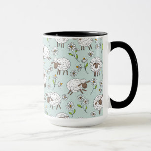 Mug Chiens de comptage sur le bleu de verre de mer