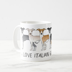 Mug Chiens De Dessin Grisons Italiens Avec Texte Perso