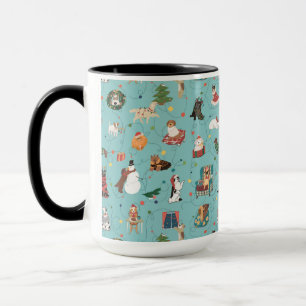 Mug Chiens de Fêtes en Motif de pulls de Noël