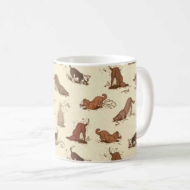 Mug Chiens de fouille - motif de vacances de plage. (Devant droit)