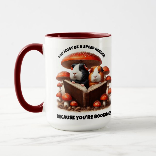Mug Chiens De Guinée Drôle À Lire Sous Champignons Rou (Gauche)